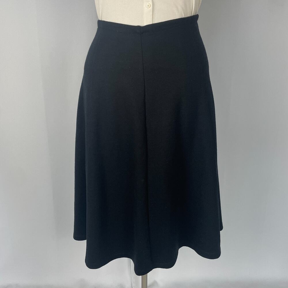 A Line Midi Skirt Size Large Black Solid Minimal Preppy Office Career Academia